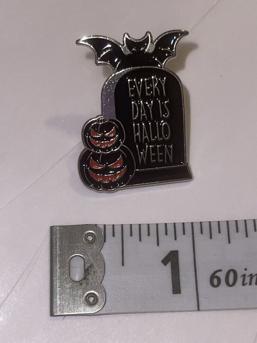 Grave Bat Pumpkin Everyday Is Halloween Horror Pin Brooch